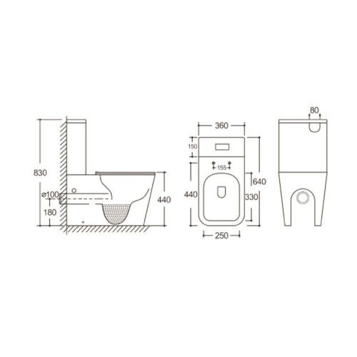 Унитаз напольный с бачком Cerutti SPA CT10314 белый с сиденьем микролифт безободковый каскадный смыв - фото 5