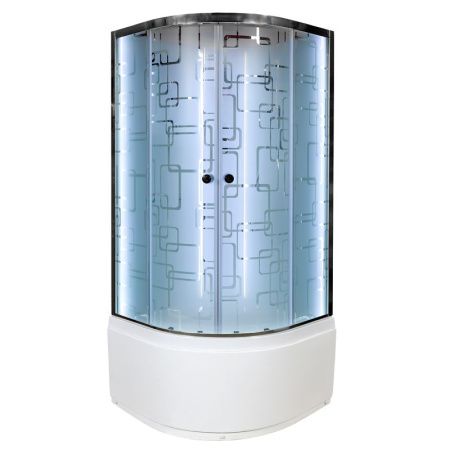 Душевая кабина AvaCan EM5011NLED+GM 110х110 четверть круга с крышей ориентация универсальная