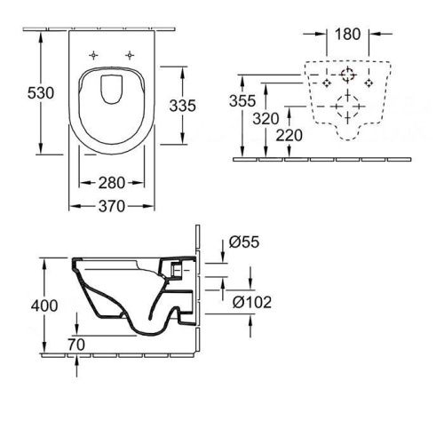 Чаша унитаза подвесная Villeroy Boch Architectura 4694HRR1 цвет белый без сиденья безободковая каскадный смыв - фото 2
