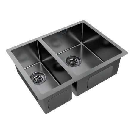 Кухонная мойка Paulmark GERBERG 59/2S UNI PM225944-GMR 35х40 цвет вороненая сталь поверхность брашированная