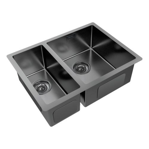 Кухонная мойка Paulmark GERBERG 59/2S UNI PM225944-GMR 35х40 цвет вороненая сталь поверхность брашированная - фото 2