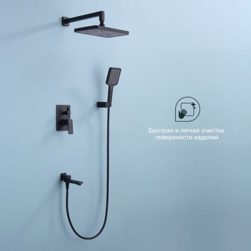 Душевая система Splenka S01.27.06 встраиваемая в стену цвет черный - фото 4