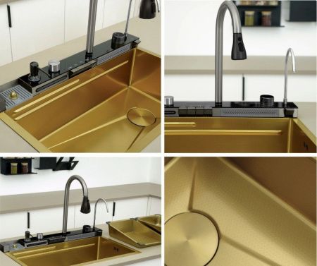 Кухонная мойка Cerutti SPA CT10355 75х45 цвет золото