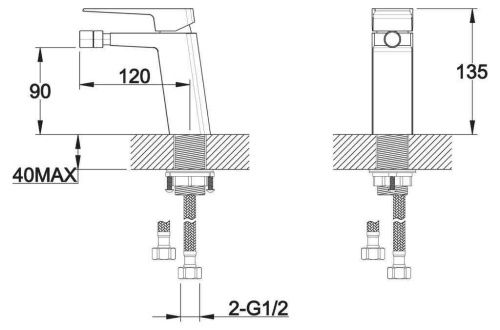 Смеситель BelBagno ARLIE ARL-BD-CRM на биде хром - фото 2