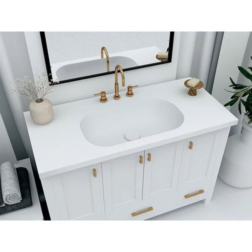 Раковина из искусственного камня MonteBianco Loreto Sesto 13217 60х30 встраиваемая цвет белый без отверстий под смеситель - фото 3