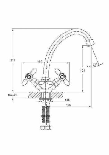 Смеситель для кухни Haiba HB4927 на мойку хром - фото 5