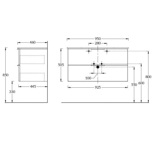 Тумба под раковину Kerama Marazzi GEOMETRICA PI.F.95\OLM 90х40 подвесная цвет коричневый - фото 2