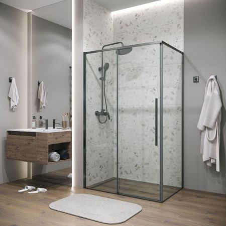 Боковая стенка Grossman Galaxy 200.K33.01.100.42.00 100х195 стекло прозрачное профиль графит