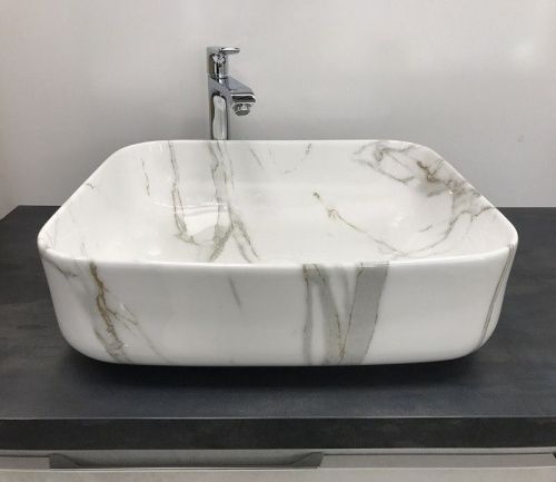 Раковина из сантехнического фаянса CeramaLux 190 50х40 накладная цвет белый без отверстий под смеситель - фото 4