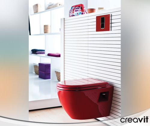 Клавиша смыва механическая Creavit FP8001.01 цвет красный - фото 3