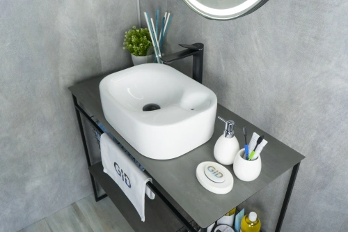 Раковина керамическая Gid Creativo 51173 50х30 накладная цвет белый без отверстий под смеситель - фото 5