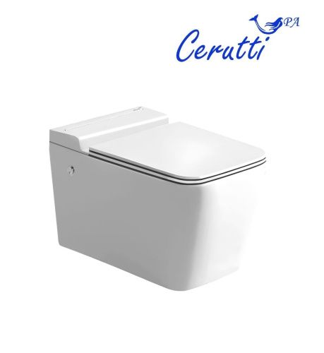 Унитаз подвесной Cerutti SPA CT10191 белый с сиденьем микролифт безободковый импульсный смыв - фото 3