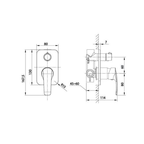 Смеситель для душа IDDIS Ray RAYSB00i67 встраиваемый в стену хром - фото 4