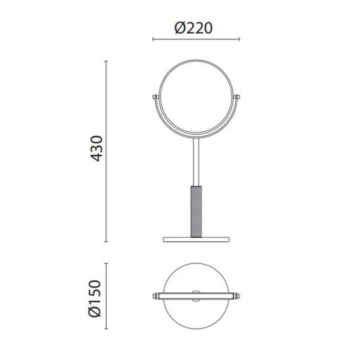Косметическое зеркало Oasis Defile 0AGD029CR - фото 2
