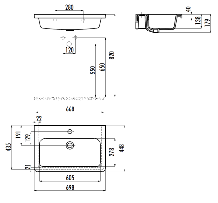 Раковина из сантехнического фарфора Creavit Ipek IP070-00CB00E-0000 70х40 накладная цвет белый