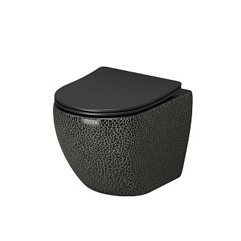 Унитаз подвесной Grossman Санфаянс GR-4455BBLS черный с сиденьем микролифт безободковый каскадный смыв