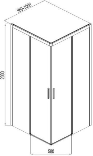 Душевой уголок Aquanet Pleasure AE60-S-100x100U-BT 100х100 стекло прозрачное профиль черный без поддона - фото 2