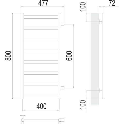 Полотенцесушитель водяной Terminus 4670078529916 50х80 хром - фото 3