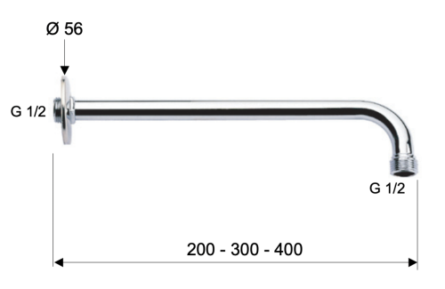 Кронштейн для верхнего душа Remer 34330 хром - фото 2