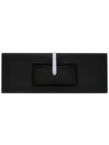 Раковина из сантехнического фаянса WeltWasser WW SK 10000005569 50 см встраиваемая цвет черный 1 отверстие под смеситель - фото 3