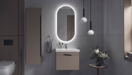 Тумба под раковину Velvex Krona 361 серый камень 60х40 подвесная цвет серый