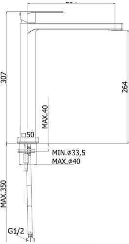 Смеситель для раковины Paffoni Tango TA081ST на столешницу нержавеющая сталь - фото 2