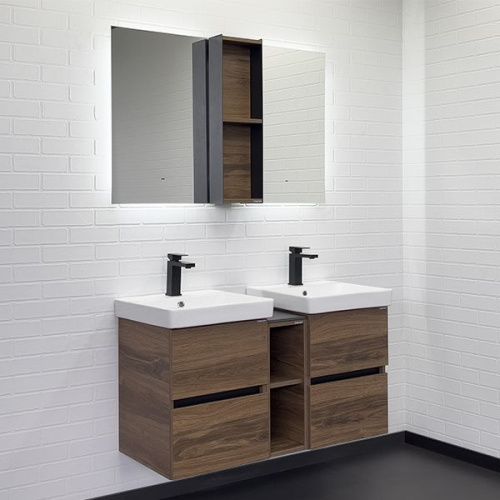 Тумба с раковиной Comforty Дартфорд 00-00013690CF 110х50 подвесная цвет коричневый - фото 5