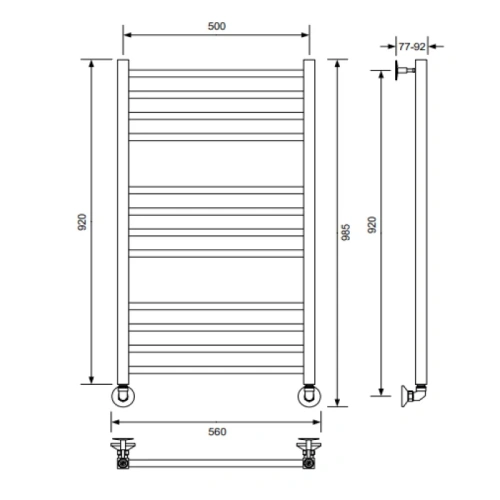 Полотенцесушитель водяной Veconi Vero-A V10050GR-A 50х100 серый - фото 3