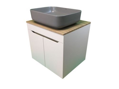 Тумба с раковиной Sintesi STL.W7023_SIN-LVB-APP-409GM 60х60 подвесная цвет коричневый - фото 2