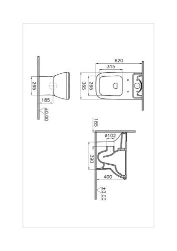 Унитаз напольный с бачком Vitra Integra Square 9833B003-7205 белый с сиденьем микролифт безободковый - фото 2