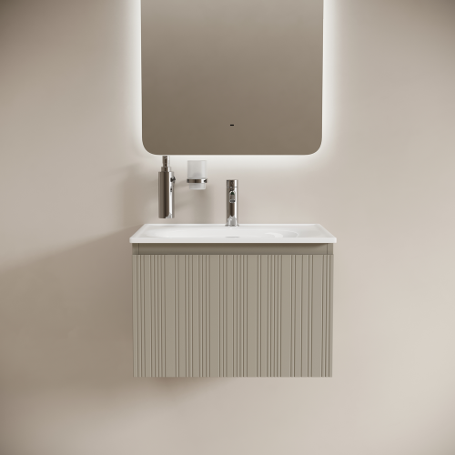 Тумба под раковину Sancos CODE CD60GP 60х50 подвесная цвет серый - фото 2