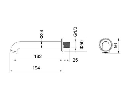 Излив для ванны Aquatek КЛАССИК AQ1541PG настенный золото - фото 3