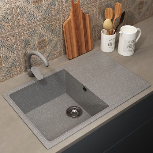 Кухонная мойка Uperwood ECON UPD-507 4010202110 75х50 цвет серый поверхность матовая - фото 2