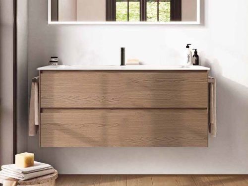 Тумба под раковину Berloni Bagno WAKBS2C6DIC 1429 120х50 подвесная цвет коричневый