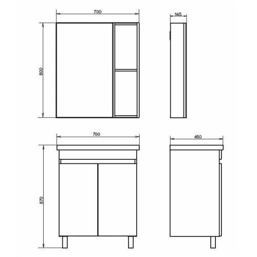 Тумба с раковиной Comforty Осло 00-00006117CF 70х50 напольная цвет серый - фото 2