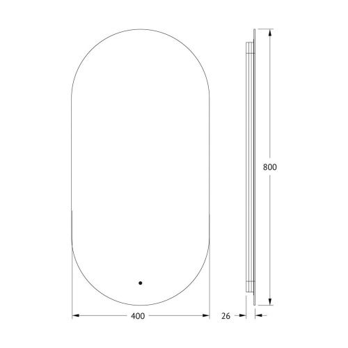 Зеркало с подсветкой Defesto OPTI DF 2912R 40х80 подвесное - фото 2