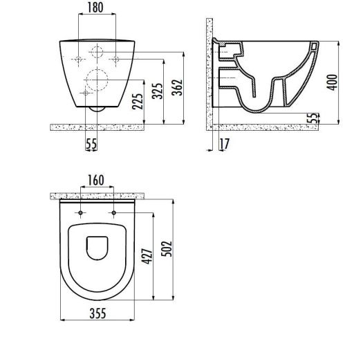 Чаша унитаза подвесная Creavit Terra TP329-11CB00E-0000 цвет белый без сиденья смыв торнадо - фото 2