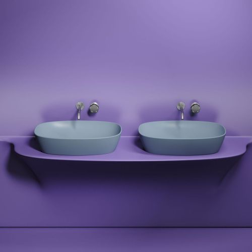 Раковина из сантехнического фарфора Ceramica Nova ELEMENT CN6049MHL 60х40 накладная цвет голубой без отверстий под смеситель - фото 3