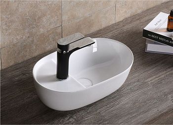 Раковина из сантехнического фарфора Cerutti SPA CR0050 40х30 накладная цвет белый 1 отверстие под смеситель