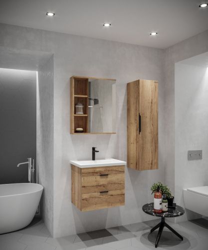 Шкаф-пенал Grossman Форта 303005 30х120 подвесной цвет коричневый - фото 3