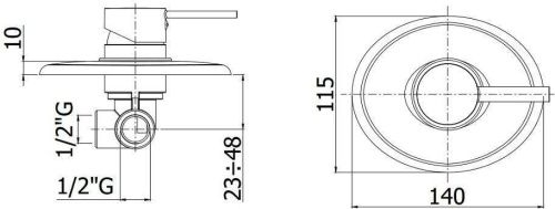 Смеситель для душа Paffoni Berry BR010CR встраиваемый в стену хром - фото 2