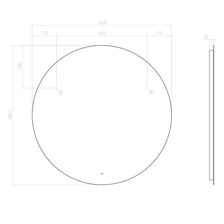 Зеркало с подсветкой Vigo Otti 87 100х100