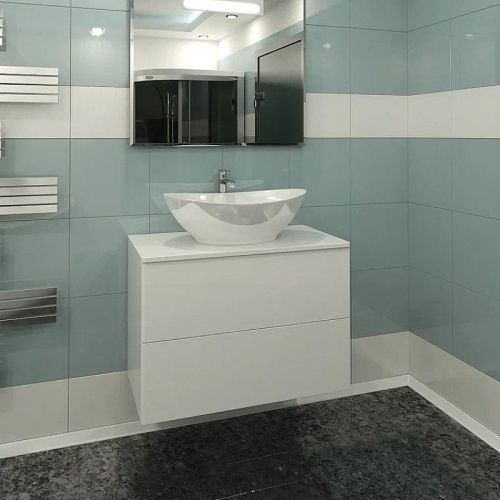 Тумба с раковиной Orange Otto Ot-75TuGLASS+G56 80х40 подвесная цвет белый - фото 5