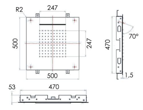 Верхний душ Remer 357SFS50C 50х50 хром - фото 2