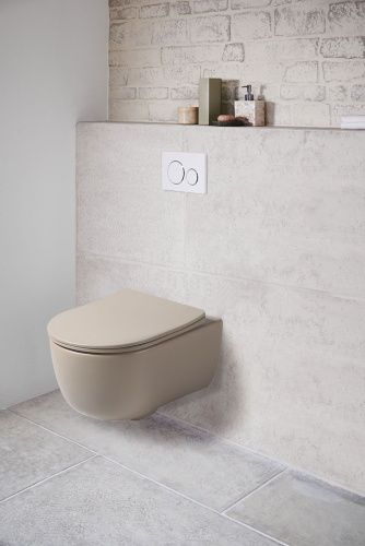 Унитаз подвесной Vincea Evo VT1-34SMC коричневый с сиденьем микролифт безободковый душевой смыв