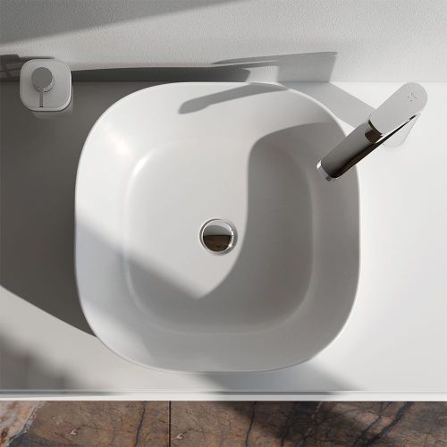 Раковина из сантехнического фарфора Am.Pm Func M8FWCC30430WG 40х40 накладная цвет белый без отверстий под смеситель - фото 4