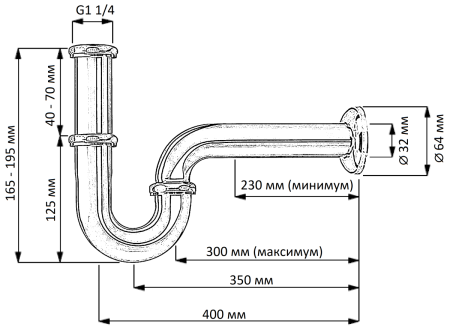 Сифон для раковины Creavit SF153 хром