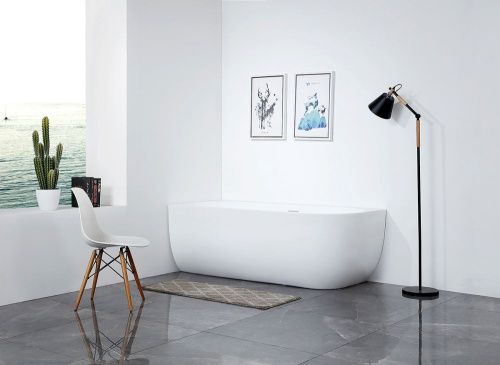 Ванна акриловая Abber AB9315 L 170х75 пристенная асимметричная с каркасом - фото 3