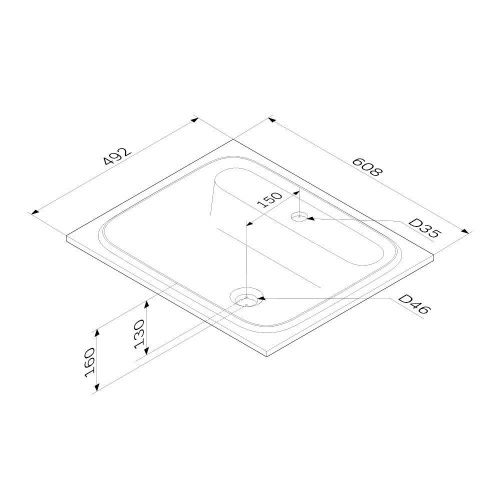 Раковина из искусственного камня Am.Pm Func M8FWPC0600WM 60х50 встраиваемая цвет белый 1 отверстие под смеситель - фото 3