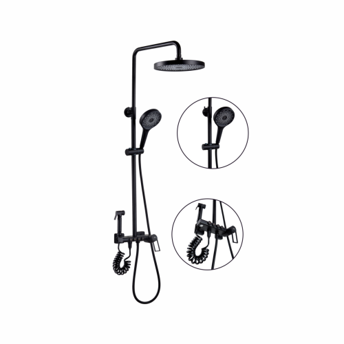 Душевая стойка Fashun A2483-7 настенная цвет черный - фото 2